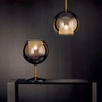 Penta Glo Medium Lampada da Tavolo in Vetro Specchiato Soffiato