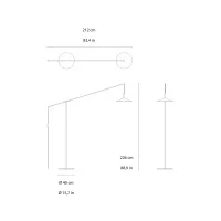 Penta Altura Lampada Led da Terra Moderna Regolabile e Dimmerabile