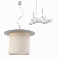 Karman Wow! Lampada a Sospensione con Coniglio Bianco