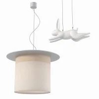 Karman Wow! Lampada a Sospensione con Coniglio Bianco
