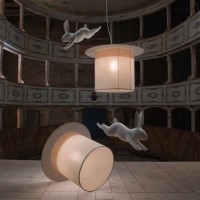 Karman Wow! Lampada a Sospensione con Coniglio Bianco