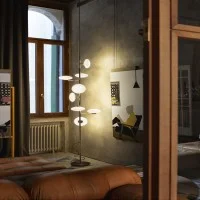 Penta Mamì Floor to Ceiling Adjustable Led Lamp Elegant and Dimmable
