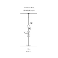 Penta Mamì Floor to Ceiling Adjustable Led Lamp Elegant and Dimmable