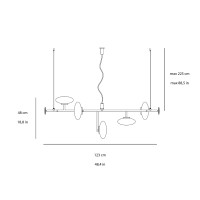 Penta Mamì Elegant and Dimmable Horizontal Suspension Led Lamp