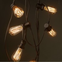 String Lights 10 E27 Lampholders 10 mt Extendable Outdoor