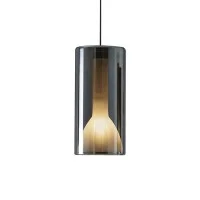 Penta Lit Cylindrical Suspension Lamp in Mirrored Blown Glass Penta Lit Cylindrical Suspension Lamp in Mirrored Blown Glass