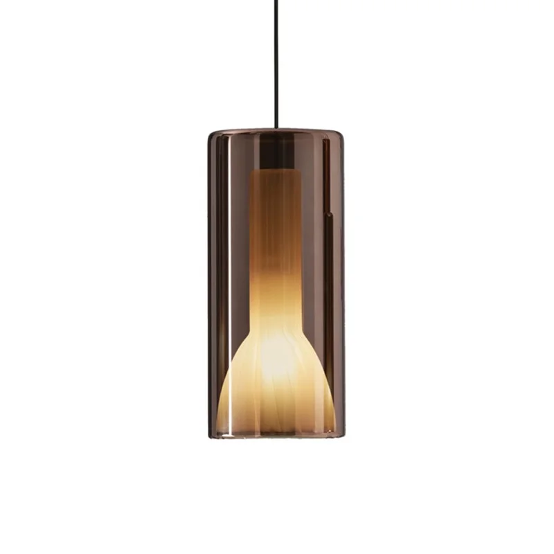Penta Lit Cylindrical Suspension Lamp in Mirrored Blown Glass Penta Lit Cylindrical Suspension Lamp in Mirrored Blown Glass