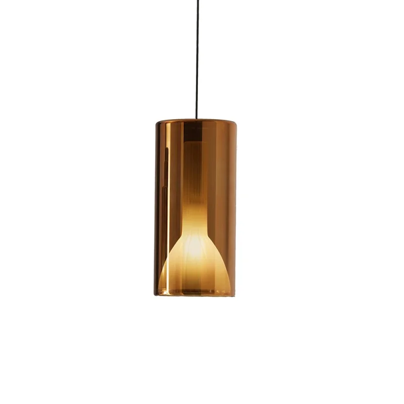 Penta Lit Cylindrical Suspension Lamp in Mirrored Blown Glass Penta Lit Cylindrical Suspension Lamp in Mirrored Blown Glass
