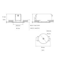 Penta Type A Recessed Canopy for Glo Spherical Suspension Lamp