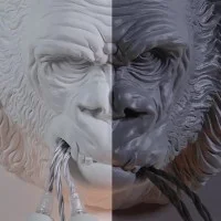 Karman Ugo Rilla Lampada da Parete con Scultura in Ceramica