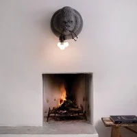 Karman Ugo Rilla Lampada da Parete con Scultura in Ceramica