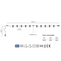 Catena Luminosa Cordoniera 10 Portalampada E27 10 mt Catena Luminosa Cordoniera 10 Portalampada E27 10 mt