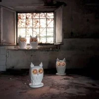 Karman Ti Vedo owl-shaped table lamp