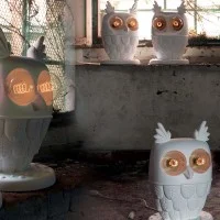 Karman Ti Vedo owl-shaped table lamp