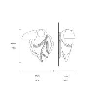 Karman Cubano toucan-shaped wall lamp