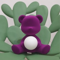 Qeeboo Teddy Girl Velvet lampada da tavolo ricaricabile