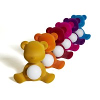 Qeeboo Teddy Girl Velvet lampada da tavolo ricaricabile