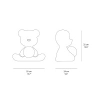 Qeeboo Teddy Girl Velvet lampada da tavolo ricaricabile