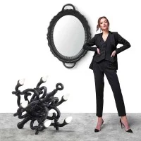 Qeeboo Fallen Chandelier M lampada da terra decorativa