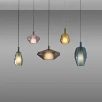 copy of Penta Lit Cylindrical Suspension Lamp in Mirrored Blown Glass copy of Penta Lit Cylindrical Suspension Lamp in Mirrored Blown Glass