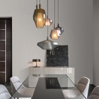 copy of Penta Lit Cylindrical Suspension Lamp in Mirrored Blown Glass