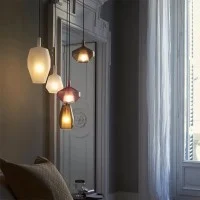 copy of Penta Lit Cylindrical Suspension Lamp in Mirrored Blown Glass copy of Penta Lit Cylindrical Suspension Lamp in Mirrored Blown Glass