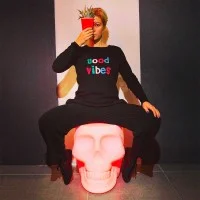 Qeeboo Mexico stool and sidetable rechargeable lamp rgb
