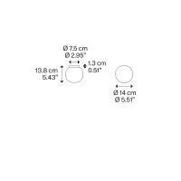 copy of Lodes Volum spherical suspension lamp in glass