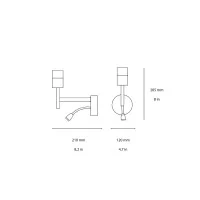 Ideal Lux Set Up lampada da parete a biemissione