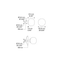 Lodes Volum Mirror lampada da specchio sferica in vetro Lodes Volum Mirror lampada da specchio sferica in vetro