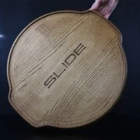 Slide Design Tray in walnut wood for AMBROGIO table