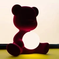 Qeeboo Teddy Girl Velvet rechargeable lamp