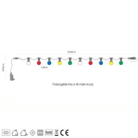 String Light 10 bulbs included 24V Extendable 10m 400lm