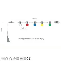 String Light 5 bulbs included 24V Extendable 5m 200lm