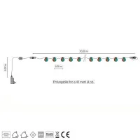Catena Luminosa Cordoniera 20 lampade incluse 5V Prolungabile
