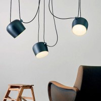 Flos AIM x 2 LED Suspension Pendant Lamp Blue Steel