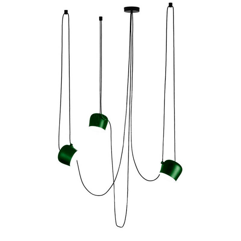 Flos AIM Small x 3 light points led suspension lamp green