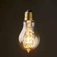 Lampadina vintage a60 60w goccia e27 filamento carbonio