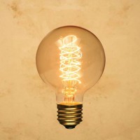 Lampadina Vintage G80 40W globo E27 filamento carbonio