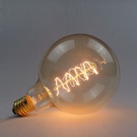 Lampadina vintage g125 40w globo spirale e27 filamento carbonio