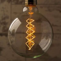 Lampadina vintage g125 40w globo spirale e27 filamento carbonio