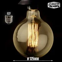 Lampadina vintage g125 40w globo e27 filamento carbonio Lampadina vintage g125 40w globo e27 filamento carbonio