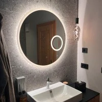 ACB Petra Specchio Circolare Con LED Perimetrale On/Off Touch