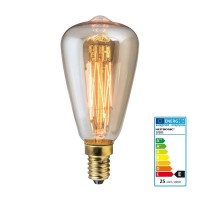 Lampadina ST46 vintage d46 40W Cono E14 filamento carbonio
