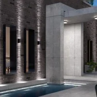 BEGA Led wall light with double emission IP65