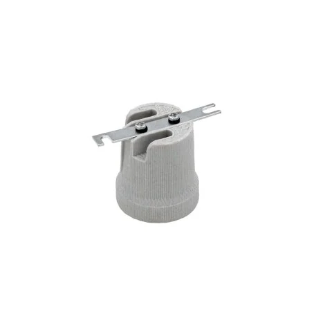 Portalampada E27 in ceramica con staffa
