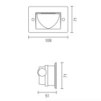 Cariboni FIN XS LED 4W 300lm 3000K Marker Wall Recessed