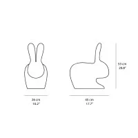 Qeeboo Rabbit Chair Baby sedia decorativa Qeeboo Rabbit Chair Baby sedia decorativa