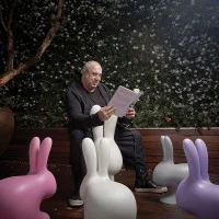 Qeeboo Rabbit Chair Baby sedia decorativa Qeeboo Rabbit Chair Baby sedia decorativa