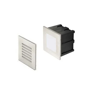 Lampo Segnapasso LED Quadrato Da Incasso 1.5W Acciaio Inox